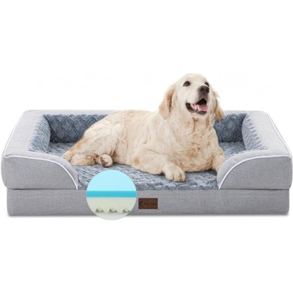 Image showcasing Dog | Memory Foam Xl Dog Bed With Bolsters For Xl Dogs Waterproof ...
